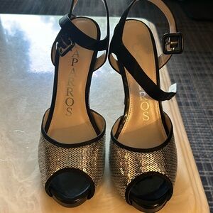 Brand new Caparros Silver Sequence Heels